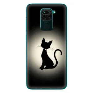 Чехол с принтом для Xiaomi Redmi 10X (AlphaPrint) Модные коты (Силуэт котика)