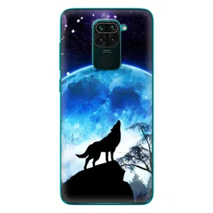 Защитные чехлы для Редми 10Х (AlphaPrint) (ХИТ продаж) ВОЛК (Волк на луну)