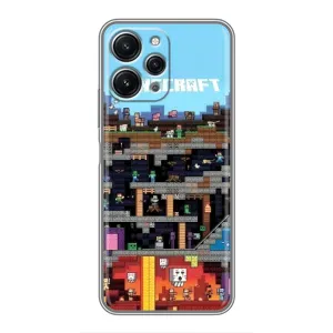Чохол Майнкрафт на Xiaomi Redmi 12 (5G) (AlphaPrint) Minecraft (фон Minecraft)