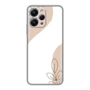Силконовий чохол з принтом в квітах на Xiaomi Redmi 12 (5G) (Нюдова гілочка абстракція)