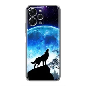 Захисні чохли для Редмі 12 (5G) (AlphaPrint) (ХІТ продаж) ВОВК (Вовк на місяць)