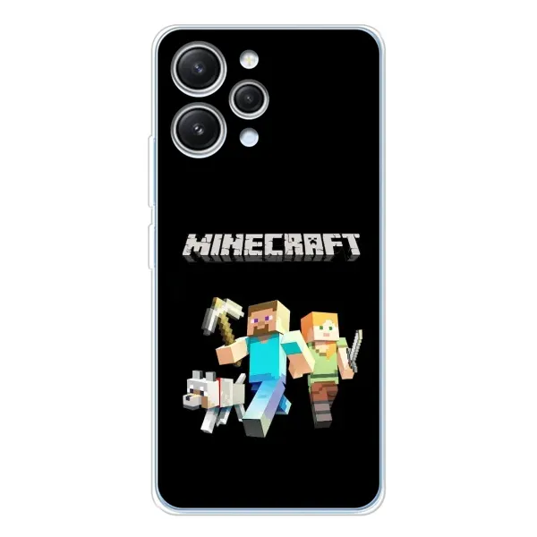 Чехол с принтом «герои Minecraft» для Xiaomi Redmi 12
