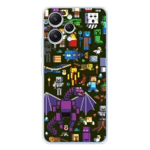 Чохол Майнкрафт на Xiaomi Redmi 12 (AlphaPrint) Minecraft (Колаж Майнкрафт)