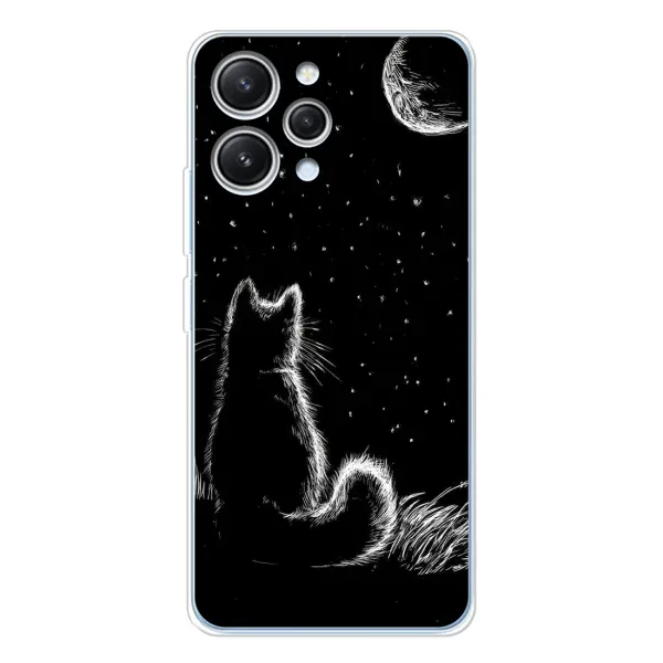 Чохол з принтом «Котик і місяць» для Xiaomi Redmi 12