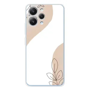 Силконовий чохол з принтом в квітах на Xiaomi Redmi 12 (Нюдова гілочка абстракція)