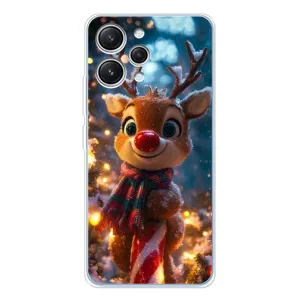 Яскравий чохол для Xiaomi Redmi 12 з Зимові Оленята (Олень з шарфом)