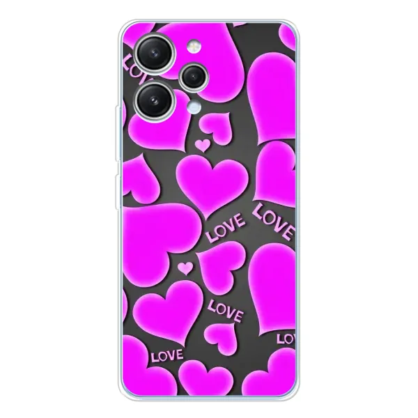 Чехол с принтом «Pink hearts» для Xiaomi Redmi 12