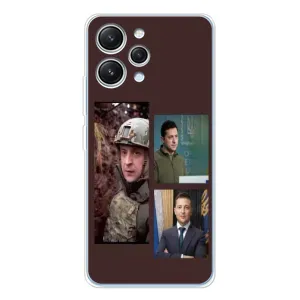 Чохол для Xiaomi Redmi 12 (AlphaPrint - с принтом Зеленського) (Президент)