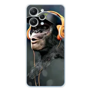 Чохол з Мавпами Xiaomi Redmi 12 - (AlphaPrint) (В навушниках)