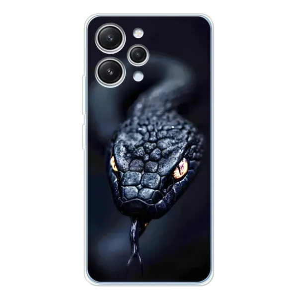 Чехол с принтом «Черная змея» для Xiaomi Redmi 12 Чехол с принтом «Черная змея» для Xiaomi Redmi 12