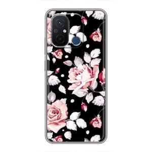 Чохли з квітами для Xiaomi Redmi 12C (VPrint) (Квіти на чорному)