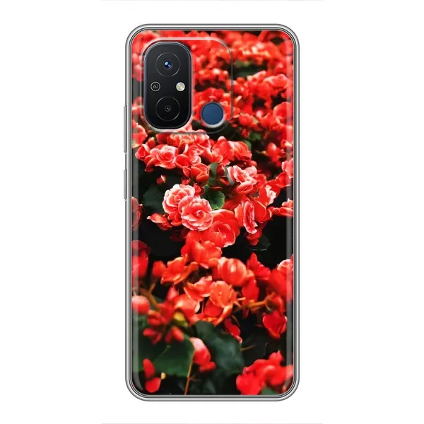 Чохол з принтом «Квіти червоні» для Xiaomi Redmi 12C
