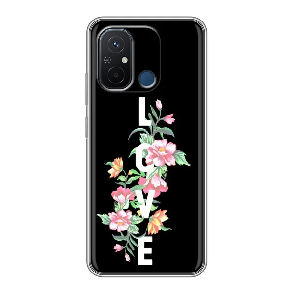 Чехол с принтом «Цветы LOVE» для Xiaomi Redmi 12C