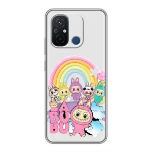 Чехол с Лабубу на Xiaomi Redmi 12C (Фон Лабубу)