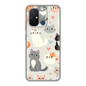 Чехол с рисунком кот на Xiaomi Redmi 12C (Коллаж котов)