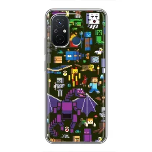 Чехол Майнкрафт на Xiaomi Redmi 12C (AlphaPrint) Minecraft (Коллаж Майнкрафт)