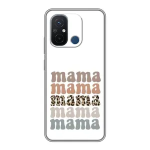 Чехлы для мамы на Xiaomi Redmi 12C (Текстовый коллаж мама)