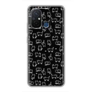 Чехол с принтом для Xiaomi Redmi 12C (AlphaPrint) Модные коты (Меленькие котики)