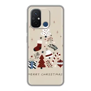 Рождественские, Праздничные Чехлы для Редми 12с (Merry Christmas)