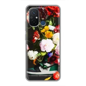 Брендновые Чехлы для Xiaomi Redmi 12C - (PREMIUMPrint) (Nike цветы)