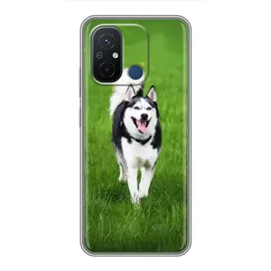 Чехол с Хаски для Xiaomi Redmi 12C - (AlphaPrint) (Радостный Хаски)