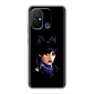 Чехлы Венсдей на Xiaomi Redmi 12C Уэнсдей (AlphaPrint) (серьезная Уэнздей)