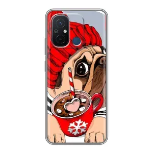 Чехлы с собаками для Xiaomi Redmi 12C (VPrint) (Собачка в шапке)