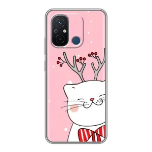 Новогодние Чехлы для Редми 12с (VPrint) (Зимний кот)