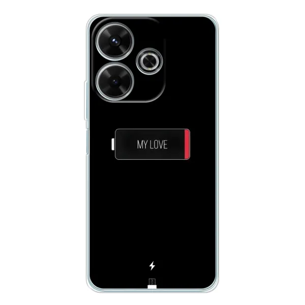 Чехол с принтом «Love battery» для Xiaomi Redmi 13