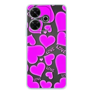 Чехлы для любимой на Сяоми Редми 13 (VPrint) (Pink hearts)