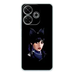 Чехлы Венсдей на Xiaomi Redmi 13 Уэнсдей (AlphaPrint) (серьезная Уэнздей)