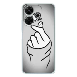 Чехол с принтом для Xiaomi Redmi 13 (AlphaPrint - Знак сердечка) (Значок Love)