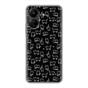 Чохол з принтом для Xiaomi Redmi 13C (AlphaPrint) Модні коти (Маленькі котики)