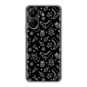 Новогодние, Праздничные Чехлы для Xiaomi Redmi 13C - 2024 год (Новогодний фон)