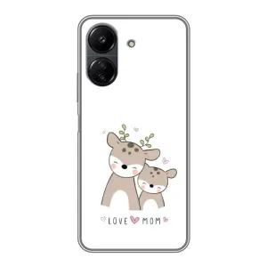 Чехлы для мамы на Xiaomi Redmi 13C (Оленята мама и малыш)