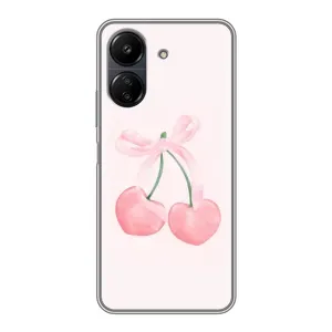 Чехол с розовым рисунком для Xiaomi Redmi 13C (Розовые вишни)