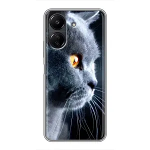 Чохли з Котиками для Xiaomi Redmi 13C (VPrint) (Сірий Кіт)