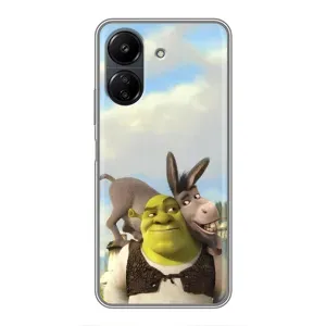 Чехол с мультфильмом Шрек на Xiaomi Redmi 13C (Шрек и Осел)