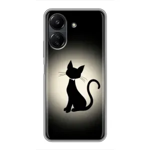 Чохол з принтом для Xiaomi Redmi 13C (AlphaPrint) Модні коти (Силует котика)