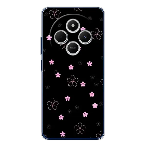 Чехол с принтом «Розовые цветы на черном» для Xiaomi Redmi 14R 5G Чехол с принтом «Розовые цветы на черном» для Xiaomi Redmi 14R 5G