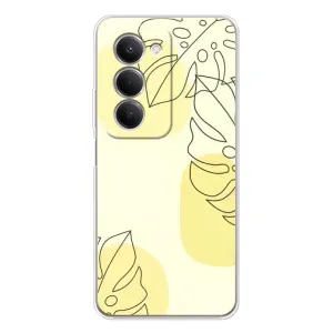 Силиконовый чехол с принтом в цветах на Xiaomi Redmi 15 5G (Желтая монстера арт)