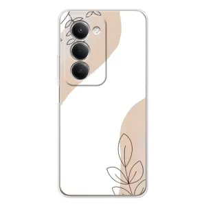 Силиконовый чехол с принтом в цветах на Xiaomi Redmi 15 5G (Нюдовая веточка абстракция)