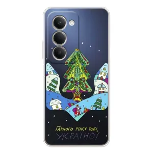 Зимние Чехлы для Сяоми Редми 15 5G - прозрачный фон (Рождественский герб)