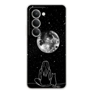 Чехол с рисунком кот на Xiaomi Redmi 15 (Девушка с котом)