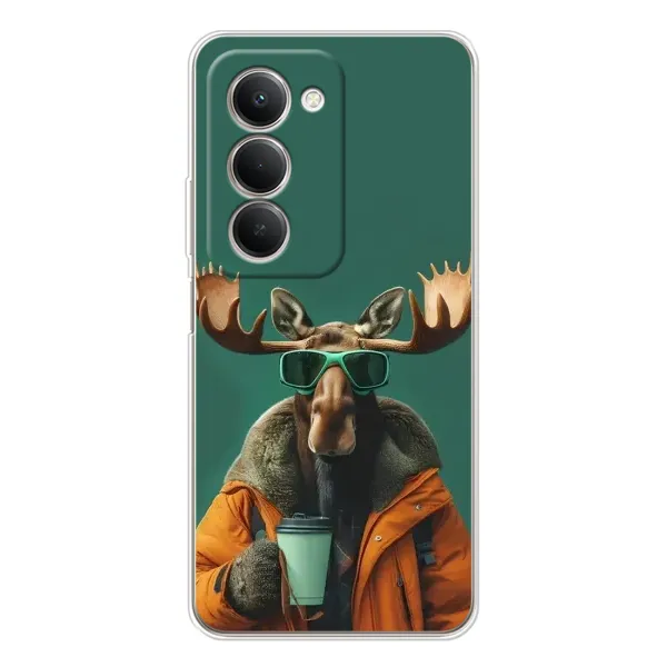 Чохол з принтом «Лось з кавою» для Xiaomi Redmi 15