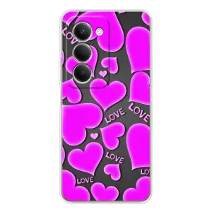 Чехлы для любимой на Редми 15 (VPrint) (Pink hearts)