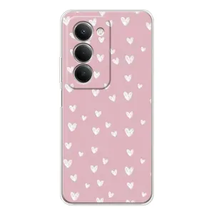 Чохол з розовим принтом для Xiaomi Redmi 15 (Сердечки на рожевому)