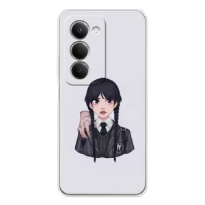 Чехлы Венсдей на Xiaomi Redmi 15 Уэнсдей (AlphaPrint) (Уэнздей и Вещь)