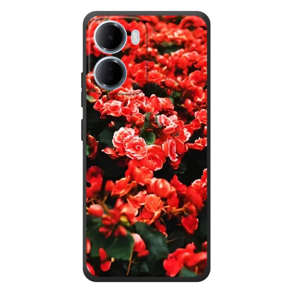 Чехол с принтом «Цветы красные» для Xiaomi Redmi 15a
