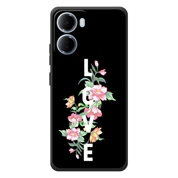 Чохол з принтом «Квіти LOVE» для Xiaomi Redmi 15a